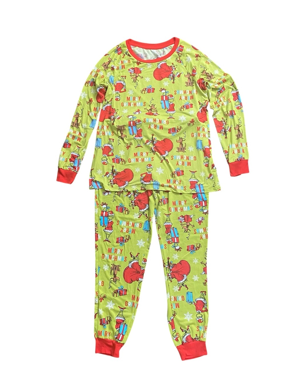 The Grinch Merry Grinchmas Pajama Set Women’s Small Green Red Dr. Seuss